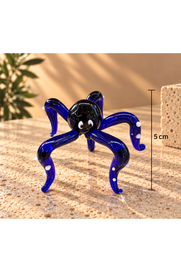 Ocean Blue El Yapımı Cam Üfleme Ahtapot