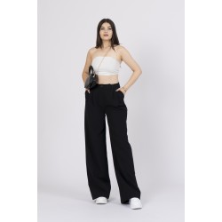 30144 Ön Çift Pileli Salaş Plazzo Cepli Pantolon