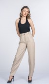Alina Dar Paça Balon Form Keten Pantolon 30398