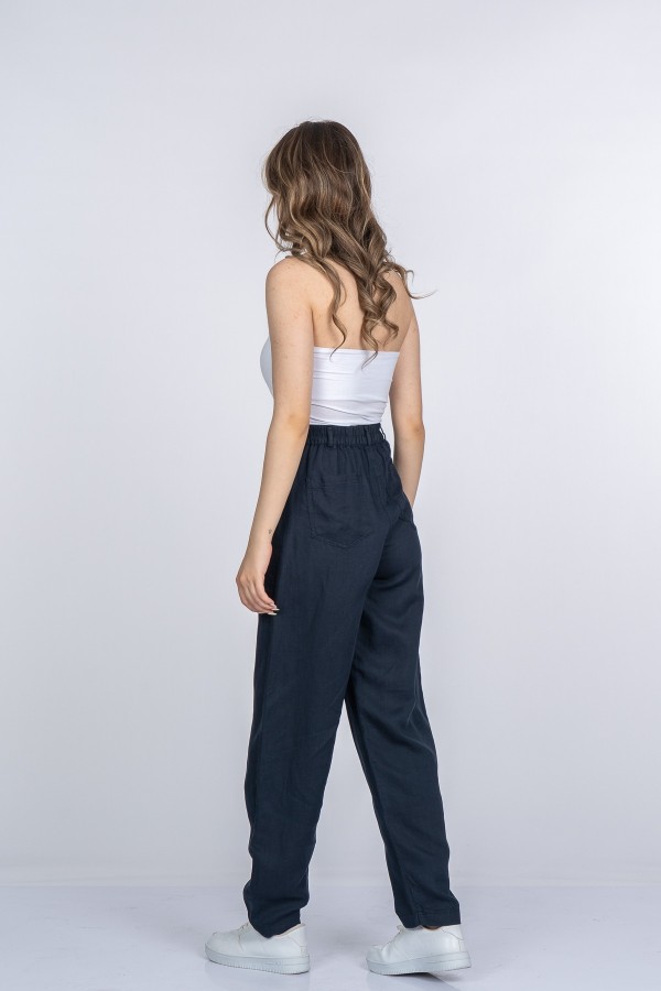 Alina Dar Paça Balon Form Keten Pantolon 30398