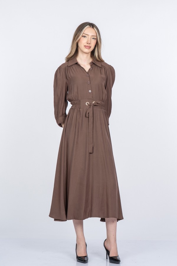 Alya Uzun Kollu Zarif Modal Kumaş Uzun Elbise 50395 Alya Uzun Kollu Zarif Modal Kumaş Uzun Elbise 50395