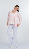 Amelie Atkı Detaylı Çizgili Triko Hırka 20331 STD Amelie Atkı Detaylı Çizgili Triko Hırka 20331 STD
