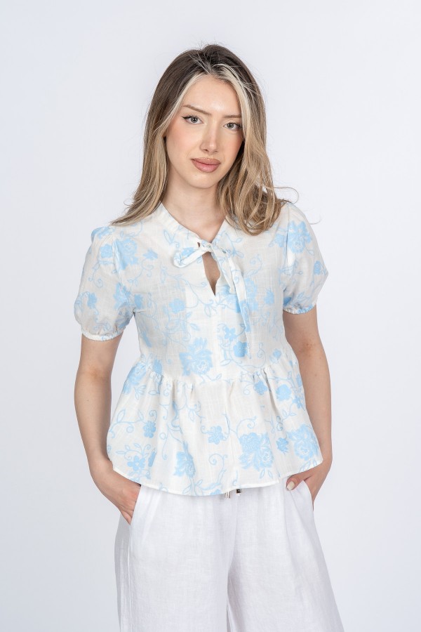 Amoura Soft Keten Bluz 70080