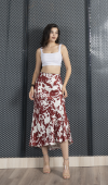 Aura Saten Maxi Skirt - Etek 6718