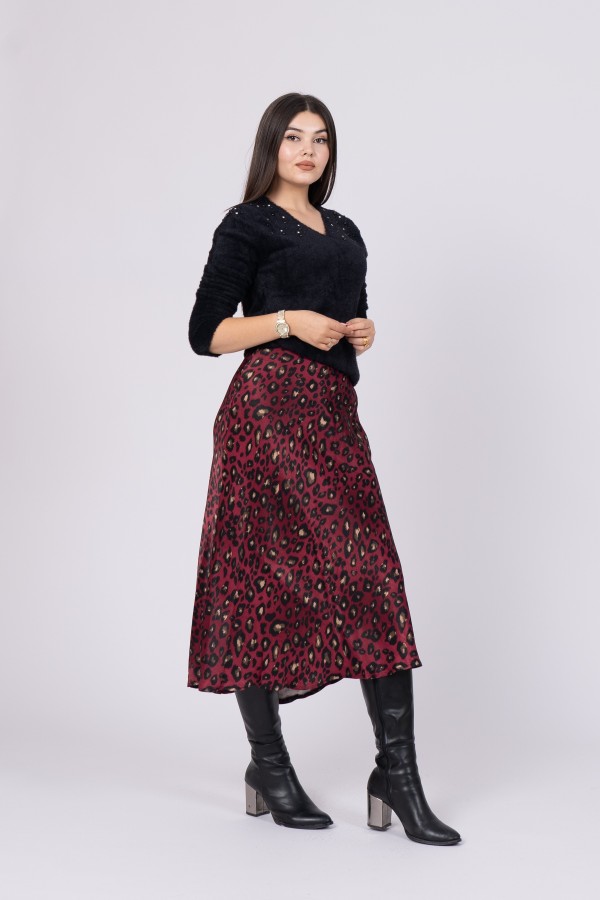 Aura Saten Maxi Skirt - Etek 6718