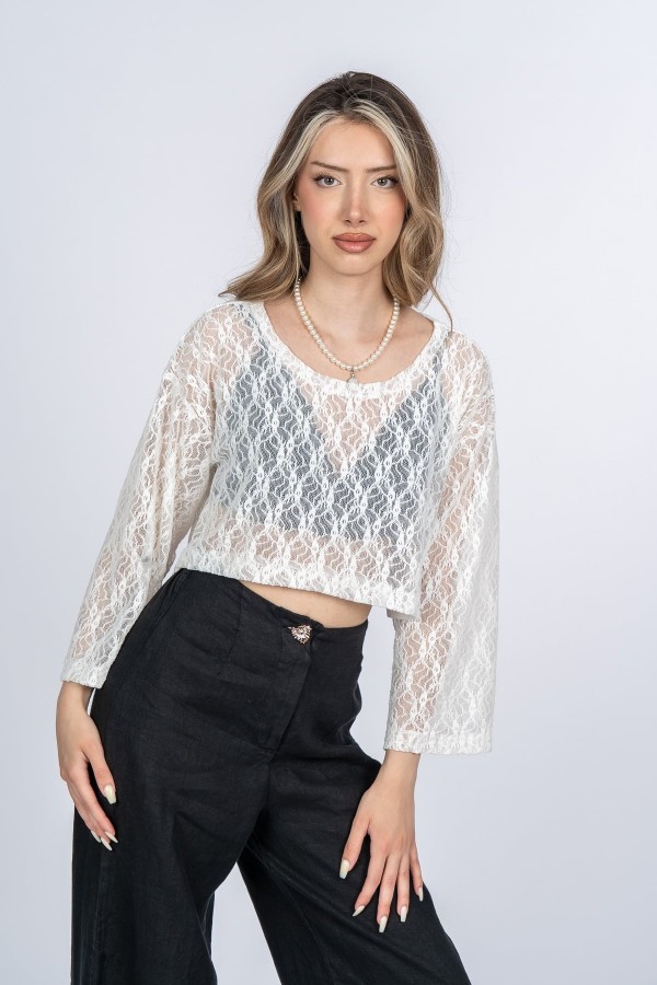 Aviana Modern Tül Bluz 70083