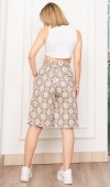 Baskılı Uzun Gabardin Kot Şort 30159