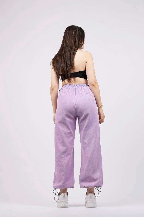 Beli ve Paçası Lastikli Boyamalı Pantolon 30115 34