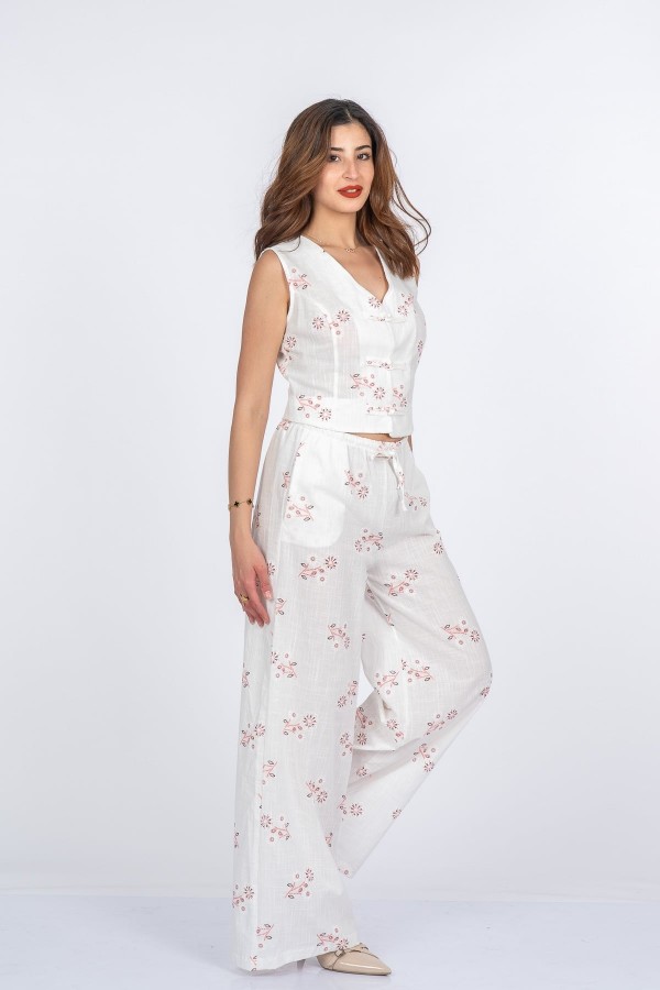Bella Elegant Çiçek Nakışlı Keten Takım 9146 Bella Elegant Çiçek Nakışlı Keten Takım 9146