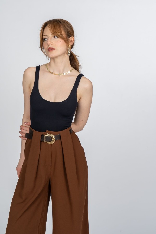 Bellara Geniş Pileli Yüksek Bel Kemerli Pantolon 30374 Bellara Geniş Pileli Yüksek Bel Kemerli Pantolon 30374