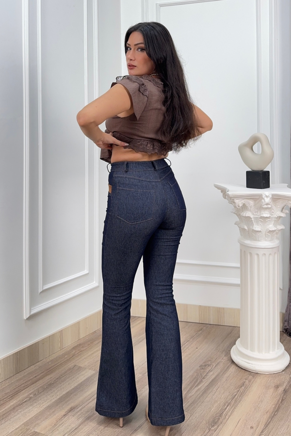 Bellora Süet Cep Detaylı Yüksek Bel İspanyol Paça Jean Pantolon 30431 Bellora Süet Cep Detaylı Yüksek Bel İspanyol Paça Jean Pantolon 30431