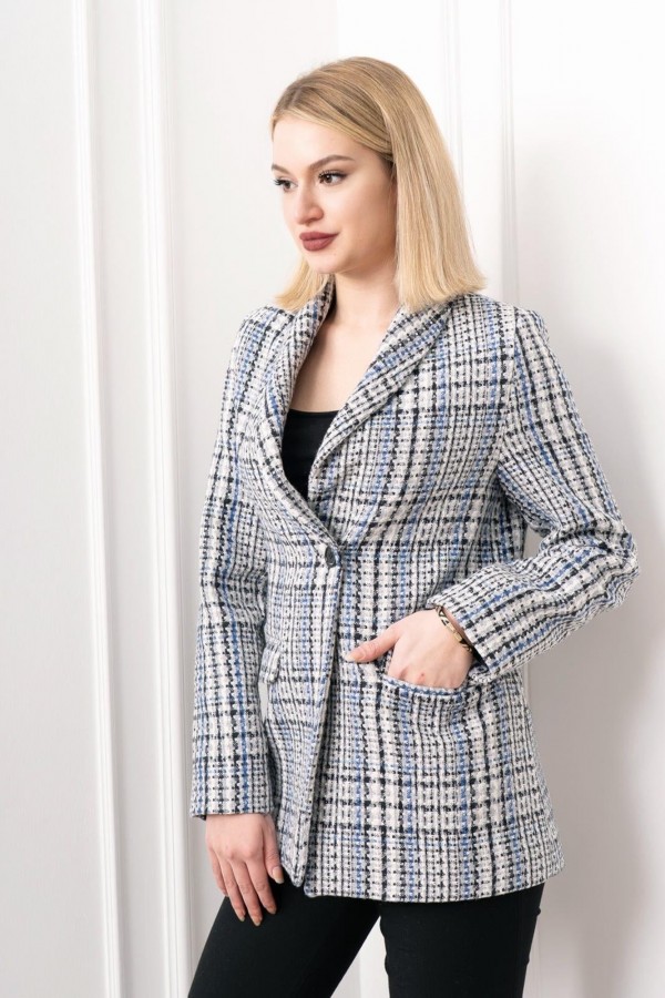 Buklet Elegance Tek Düğmeli Ceket – 8629 Buklet Elegance Tek Düğmeli Ceket – 8629
