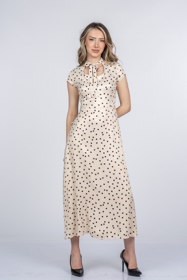 Carla Fiyonk Yaka Detaylı Maxi Boy Elbise 50402 Carla Fiyonk Yaka Detaylı Maxi Boy Elbise 50402