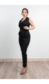 Ceket Yaka Kolsuz Cepli ve Kemerli Tulum 50334