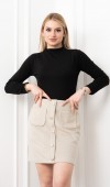 Chic Süs Düğme Detaylı Mini Kaşe Etek 6824 Chic Süs Düğme Detaylı Mini Kaşe Etek 6824