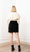 Chic Süs Düğme Detaylı Mini Kaşe Etek 6824 Chic Süs Düğme Detaylı Mini Kaşe Etek 6824