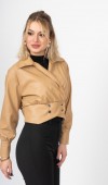 ChromeEdge Asymmetric Leather Blouse – 7759 ChromeEdge Asymmetric Leather Blouse – 7759