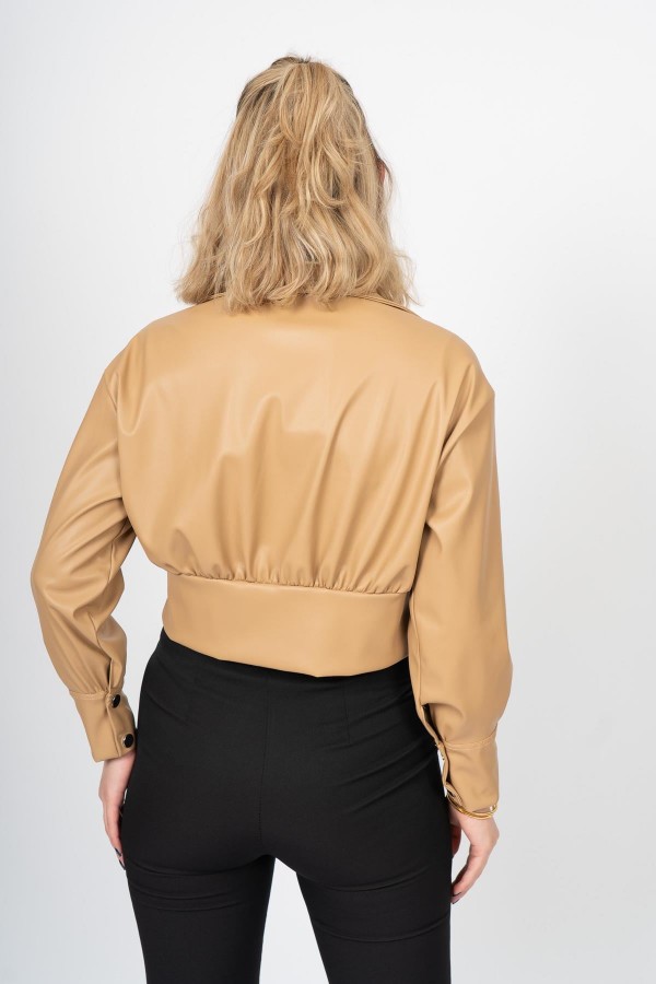 ChromeEdge Asymmetric Leather Blouse – 7759 ChromeEdge Asymmetric Leather Blouse – 7759