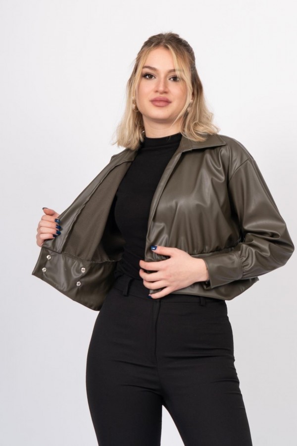 ChromeEdge Asymmetric Leather Blouse – 7759 ChromeEdge Asymmetric Leather Blouse – 7759
