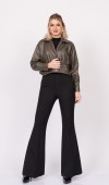 ChromeEdge Asymmetric Leather Blouse – 7759 ChromeEdge Asymmetric Leather Blouse – 7759