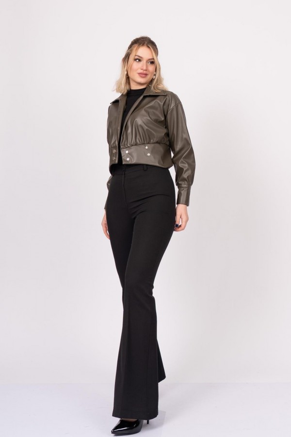 ChromeEdge Asymmetric Leather Blouse – 7759 ChromeEdge Asymmetric Leather Blouse – 7759