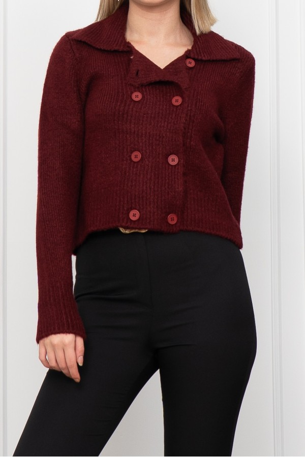 Çift Düğmeli Yün Triko Hırka 255252 STD Çift Düğmeli Yün Triko Hırka 255252 STD