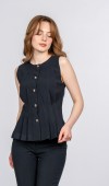 Delora Pileli Yelek ve Yüksek Bel Pantolon Tencel Kumaş Takım Delora Pileli Yelek ve Yüksek Bel Pantolon Tencel Kumaş Takım