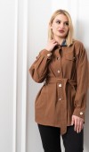 Denim Dream Kuşaklı Oversize Ceket 8624