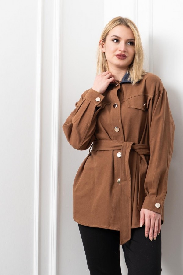 Denim Dream Kuşaklı Oversize Ceket 8624