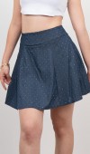 Denim ince Kumaş Taşlı Etek 6794 Denim ince Kumaş Taşlı Etek 6794