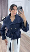 Dik Yaka Reglan Kol Kısa Trençkot – 8646