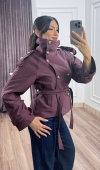Dik Yaka Reglan Kol Kısa Trençkot – 8646