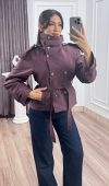 Dik Yaka Reglan Kol Kısa Trençkot – 8646