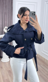 Dik Yaka Reglan Kol Kısa Trençkot – 8646