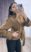 Dik Yaka Reglan Kol Kısa Trençkot – 8646