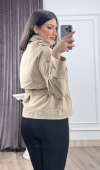 Dik Yaka Reglan Kol Kısa Trençkot – 8646