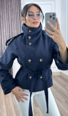 Dik Yaka Reglan Kol Kısa Trençkot – 8646