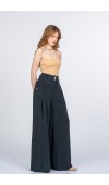 Diora Cep Üstü Pileli Bol Paça Yüksek Bel Pantolon