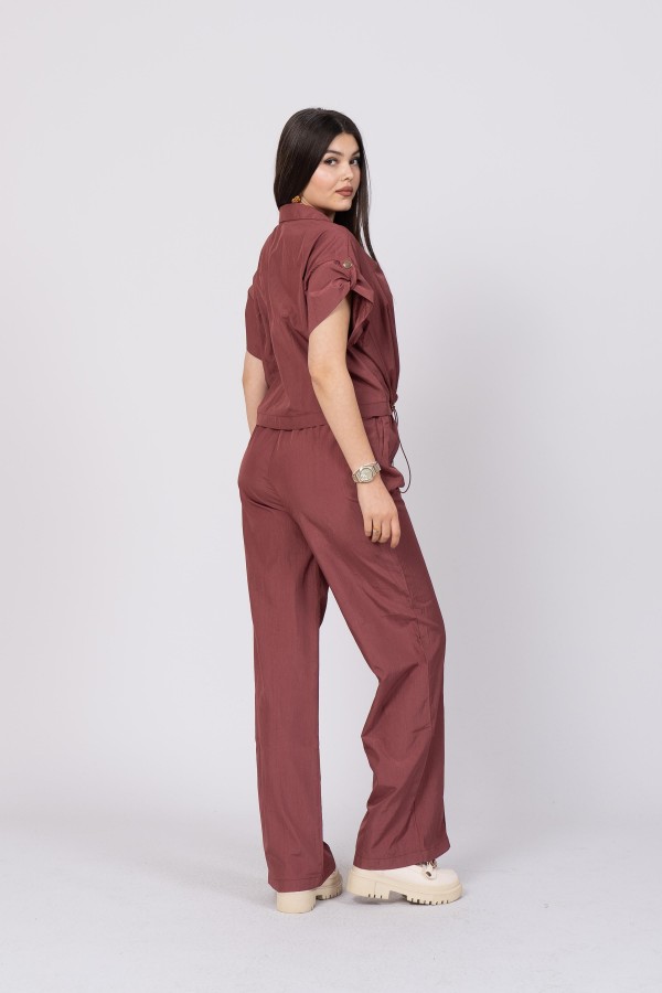 Düşük Omuz Kısa Kol Üst Ve Beli Lastikli Bol Paça Pantolon 1207 Düşük Omuz Kısa Kol Üst Ve Beli Lastikli Bol Paça Pantolon 1207