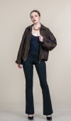 Ekose Desen Bel Lastikli Spor Bomber Ceket 8636