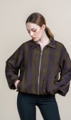 Ekose Desen Bel Lastikli Spor Bomber Ceket 8636