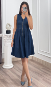 Elara Fermuarlı Denim Elbise 50423