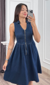 Elara Fermuarlı Denim Elbise 50423