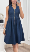 Elara Fermuarlı Denim Elbise 50423