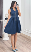 Elara Fermuarlı Denim Elbise 50423