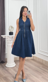 Elara Fermuarlı Denim Elbise 50423