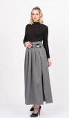 EleganceBelt Slit Skirt – Premium Pileli & Yırtmaçlı Etek 6829