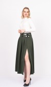 EleganceBelt Slit Skirt – Premium Pileli & Yırtmaçlı Etek 6829