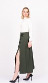 EleganceBelt Slit Skirt – Premium Pileli & Yırtmaçlı Etek 6829
