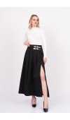 EleganceBelt Slit Skirt – Premium Pileli & Yırtmaçlı Etek 6829
